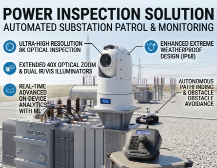 Winsafe's  CAHC-B300 Heavy-Duty PTZ Camera Powers Next-Gen Power Grid Patrol Robots
